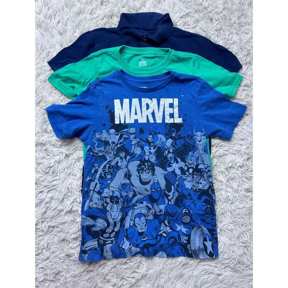 3 piece boys polo & Tshirt bundle size 10-12 by Marvel, Carters & Children’s Pla